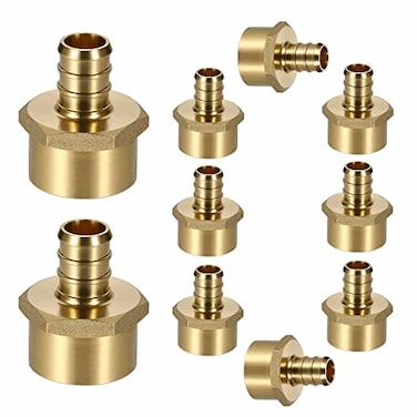 Lidertik 10 Pack Pex Fittings 12 inch Female Adapter 12 Pex F1807 x 12 NPT Female Threaded Adapter Brass