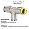 beduan Beduan Push to Connect Tube Fitting Union Tee Copper NicklePlated 516 Tube OD 3 Way Tee Shaped Union Adapter Fitting Pack of 2