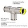 beduan Beduan Push to Connect Tube Fitting Union Tee Copper NicklePlated 516 Tube OD 3 Way Tee Shaped Union Adapter Fitting Pack of 2