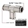 beduan Beduan Push to Connect Tube Fitting Union Tee Copper NicklePlated 516 Tube OD 3 Way Tee Shaped Union Adapter Fitting Pack of 2