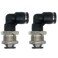 Jienk 2Packs Bulkhead Elbow 38 x 38 Tube OD Push to Connect Tube Fitting PLM38 Bulkhead 90 Degree Elbow Pneumatic Quick Connect Air Fitting