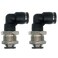Jienk 2Packs Bulkhead Elbow 38 x 38 Tube OD Push to Connect Tube Fitting PLM38 Bulkhead 90 Degree Elbow Pneumatic Quick Connect Air Fitting