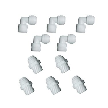 Malida MALIDA Quick Connector Male Adapter Elbow and Straight Combination 38 Inch NPT Thread x 38 Inch Tube OD Push to Connect Fittings for Water Filter purification systemspack of 10