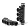 TAILONZ PNEUMATIC 14 Inch OD 5 Pcs Straight Push Connectors Plastic Quick Release Connectors Air Line Fittings PK14 5 Way