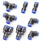 TAILONZ PNEUMATIC 516 inch or 8mm od Push to Connect Fittings Pneumatic Fittings Kit 2 Spliters2 Elbows2 tee2 Straight 8 pcs