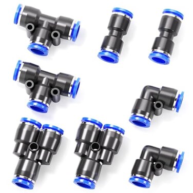 TAILONZ PNEUMATIC 516 inch or 8mm od Push to Connect Fittings Pneumatic Fittings Kit 2 Spliters2 Elbows2 tee2 Straight 8 pcs