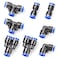 TAILONZ PNEUMATIC 516 inch or 8mm od Push to Connect Fittings Pneumatic Fittings Kit 2 Spliters2 Elbows2 tee2 Straight 8 pcs