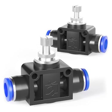 TAILONZ PNEUMATIC Air Flow Control Valve with PushtoConnect Fitting inLine Speed Controller Union Straight 8MM Tube OD x 8MM Tube OD SCF8 Pack of 5