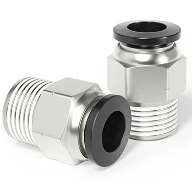 TAILONZ PNEUMATIC Male Straight 10mm Tube OD x 38 Inch NPT Thread Push to Connect Fittings PC10N3 Pack of 2