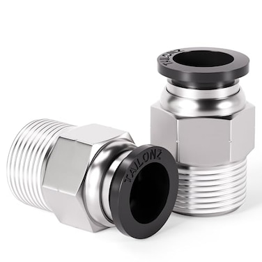TAILONZ PNEUMATIC Male Straight 38 Inch Tube OD x 38 Inch NPT Thread Push to Connect Fittings PC38N3 Pack of 2