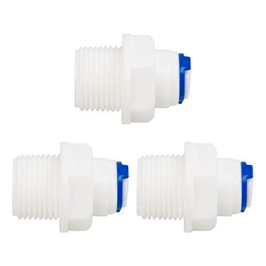 uxcell 3pcs 38 Inch BSP Male to 14 Inch OD Straight Quick Connect Water Purifiers Tube Fittings Push Connector Water Hose for RO Reverse Osmosis Systems