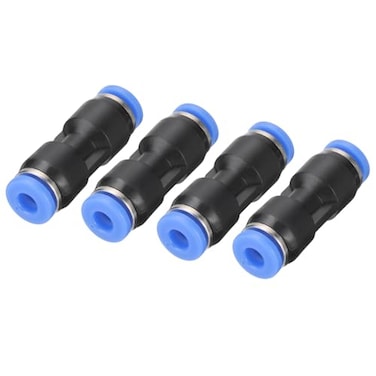 uxcell Push to Connector Fitting 4mm Tube OD Quick Connect Air Line Hose Pipe Fitting Straight Pneumatic Connector Black 4Pcs