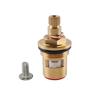 TOOLSTAR Brass Ceramic Cartridge G12 Tap Ceramic Stem Cartridges Replacement for Hot Cold Water Faucet Spool Valve Type M2 H43mm
