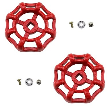 Haidong Outside Faucet Round Wheel Cast Iron Round Wheel Handle Spigot Handle Square Broach 7X7mm Valve Shafts Broach Valve Wheel Handle2PCS