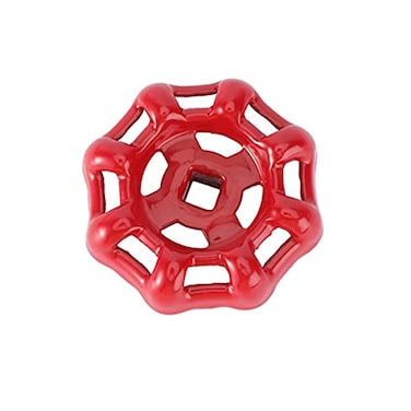 PZRT Cast Iron Outside Faucet Round Wheel Handle Hose Bib Water Spigot 7x7mm Red