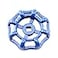 PZRT Cast Iron Outside Faucet Round Wheel Handle Hose Bib Water Spigot 7x7mm Blue