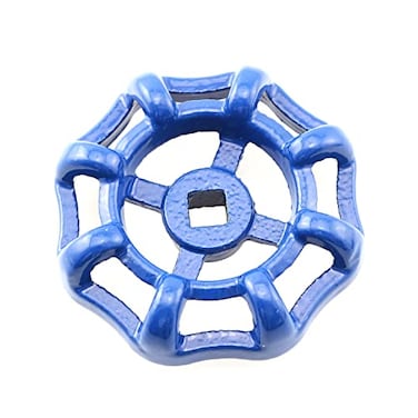 PZRT Cast Iron Outside Faucet Round Wheel Handle Hose Bib Water Spigot 7x7mm Blue