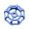 PZRT Cast Iron Outside Faucet Round Wheel Handle Hose Bib Water Spigot 7x7mm Blue