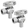 PXZBLG 2 Pack Stop Valves 14 Turn Angle Stop Valves 38 OD Compression 12 PEX Chrome Plated Brass for Faucet Toilet Valves