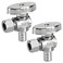 PXZBLG 2 Pack Stop Valves 14 Turn Angle Stop Valves 38 OD Compression 12 PEX Chrome Plated Brass for Faucet Toilet Valves