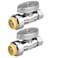 PXZBLG 2pcs Stop Valves 12 38 Straight Stop Valve 12 PTC Input 38 OD Compression Output Push to Connect 14 Turn Chrome Plated Brass for Faucet No Lead