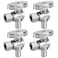 PXZBLG 4 Pack 14 Turn Angle Stop Valves 38 OD Compression 12 PEX Chrome Plated Brass for Faucet Toilet Valves