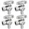 PXZBLG 4 Pack 14 Turn Angle Stop Valves 38 OD Compression 12 PEX Chrome Plated Brass for Faucet Toilet Valves
