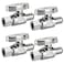 PXZBLG 4 Pack Stop Valves 14 Turn Straight Stop Valves 38 OD Compression 12 PEX Chrome Plated Brass for Faucet Toilet Valves