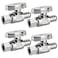 PXZBLG 4 Pack Stop Valves 14 Turn Straight Stop Valves 38 OD Compression 12 PEX Chrome Plated Brass for Faucet Toilet Valves