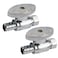 Hourleey 2 Pack Straight Stop Valve Water Shut Off Valve 12 PEX x 38 OD Compression QuarterTurn Chrome Plated Brass Valve for Faucets and Toilets