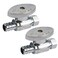 Hourleey 2 Pack Straight Stop Valve Water Shut Off Valve 12 PEX x 38 OD Compression QuarterTurn Chrome Plated Brass Valve for Faucets and Toilets