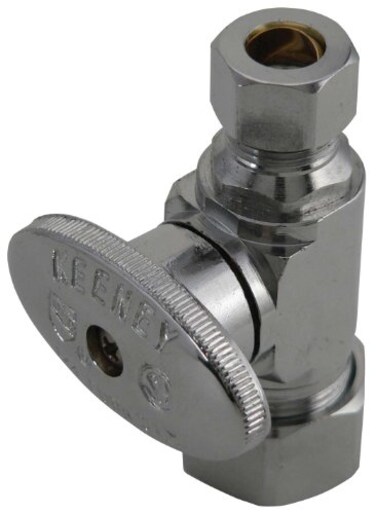 Keeney 2068PCLF 58Inch OD by 38Inch OD Compression Quarter Turn Straight Valve Chrome