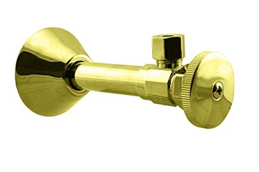 Westbrass D111201 Round Handle Angle Stop Shut Off Valve 12 Copper Sweat x 38 OD Compression Outlet Polished Brass