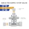 WMAXPFIT ADDATee Stop Valve1 PACK 38 OD x 38 F COMP x 14 OD Compression 14 Turn Shutoff Valve Chromed LF Brass