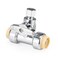 WMAXPFIT Tee Stop Valve1 PACK 12 Push x 12 Push x 14 OD Compression PEX CPVC CopperPERT Pipe 14 Turn Shutoff Valve Chromed LF Brass