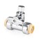 WMAXPFIT Tee Stop Valve1 PACK 12 Push x 12 Push x 14 OD Compression PEX CPVC CopperPERT Pipe 14 Turn Shutoff Valve Chromed LF Brass