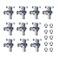 VINTEX Angle Stop Valve 10 Pack 12 Pex x 38 OD Compression Quarter Turn Water Shut Off Valve with 10 Pcs Clamp RingsSolid Brass Pex CPVC