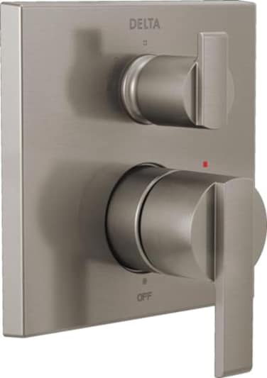 DELTA FAUCET T24867SS Stainless Ara Angular Modern Monitor 14 Series Valve Trim with 3Setting Integrated Diverter