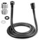 Dreyoo 1 Pack 39 Inch Matte Black Shower Hose with Shower Extension Connector Extra Long Handheld Head Hose with Brass Insert and Nut 12 to 12 Extender Stainless Steel