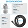 Dreyoo 1 Pack 39 Inch Matte Black Shower Hose with Shower Extension Connector Extra Long Handheld Head Hose with Brass Insert and Nut 12 to 12 Extender Stainless Steel