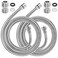 Dreyoo 2 Pack 39 Inch Shower Hose with Shower Extension Connector Extra Long Handheld Head Hose with Brass Insert and Nut 12 to 12 Extender Stainless Steel