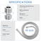 Dreyoo 2 Pack 39 Inch Shower Hose with Shower Extension Connector Extra Long Handheld Head Hose with Brass Insert and Nut 12 to 12 Extender Stainless Steel
