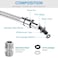 Dreyoo 2 Pack 39 Inch Shower Hose with Shower Extension Connector Extra Long Handheld Head Hose with Brass Insert and Nut 12 to 12 Extender Stainless Steel