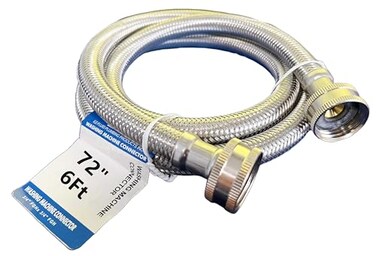 EZ-FLUID EZFluid 72 Portable Washing Machine Supply HoseAppliances HoseBurst Proof Braided Stainless Steel Metal Washing Machine Hoses ConnectorAlso Fits Inhouse Washing Machine 1 PC