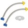 Klabb Flexible Toilet Water Supply Line 12inchStainless Steel Braided Hose With 38 Female Compression Thread x 78 Female Ballcock Thread2pack