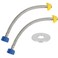 Klabb Flexible Toilet Water Supply Line 12inchStainless Steel Braided Hose With 38 Female Compression Thread x 78 Female Ballcock Thread2pack