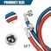 Solimeta 2 Pack 3Layer PVC Coated Stainless Steel Washing Machine Hoses 5 Ft Burst Proof Red and Blue Washer Machine Hot and Cold Water Connection Inlet Supply Lines