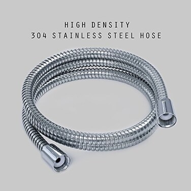 JAKARDA 60inch Shower Hose Replacement 304 Stainless Steel Hand Held Shower Hose Chrome With Brass Fitting 60inch Chrome