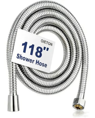 OIETON Shower Hose Extra Long 118 Inches Flexible Stainless Steel Handheld Replacement Shower Hose with Brass Insert and Nut