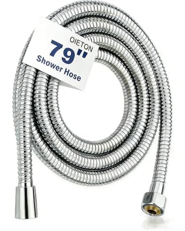 OIETON 79 Inch Shower Hose Flexible Stainless Steel Handheld Replacement Shower Hose with Brass Insert and Nut